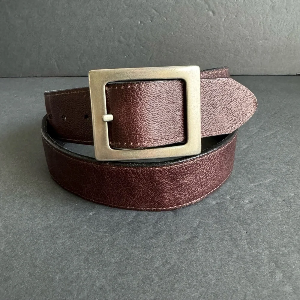 Red Wing Reversible Belt Black‎ Brown Leather Unisex Dress Belt Silver Buckle 36
